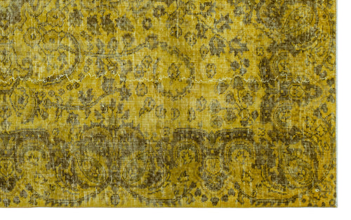 Atina Sarı Eskitme Yün El Dokuma Halısı 156 x 255 Apex Unique