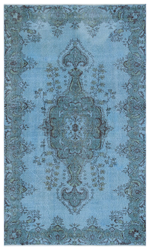 Atina Mavi Eskitme Yün El Dokuma Halısı 165 x 279 Apex Unique