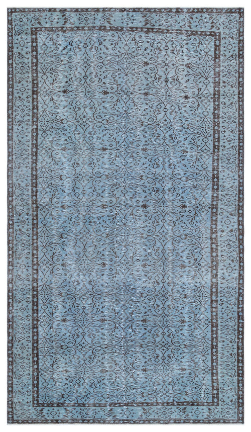 Atina Mavi Eskitme Yün El Dokuma Halısı 153 x 268 Apex Unique