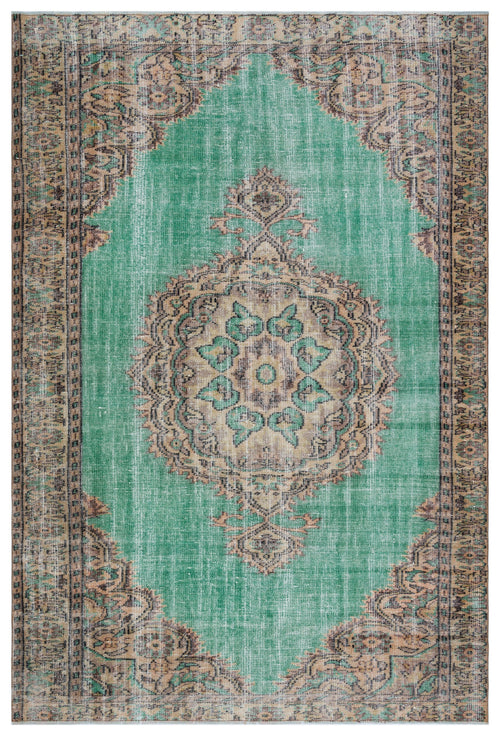 Atina Krem Eskitme Yün El Dokuma Halısı 183 x 276 Apex Unique