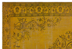 Atina Sarı Eskitme Yün El Dokuma Halısı 196 x 294 Apex Unique