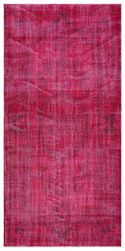 Atina Pembe Eskitme Yün El Dokuma Halısı 138 x 288 Apex Unique