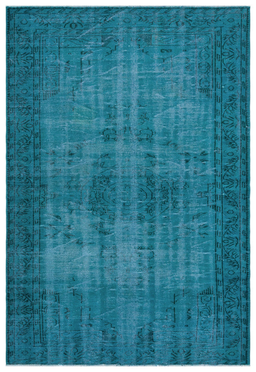 Atina Turkuaz Eskitme Yün El Dokuma Halısı 196 x 281 Apex Unique