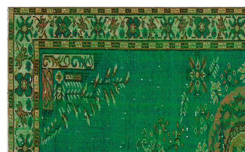 Atina Yeşil Eskitme Yün El Dokuma Halısı 156 x 250 Apex Unique