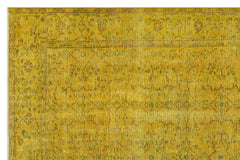 Atina Sarı Eskitme Yün El Dokuma Halısı 184 x 282 Apex Unique