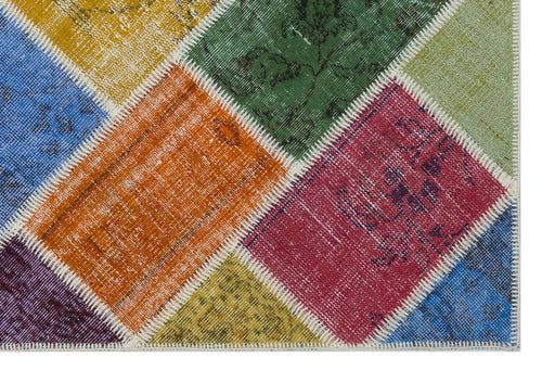Iskece Bej Patchwork Yün El Dokuma Halısı 120 x 180 Apex Unique