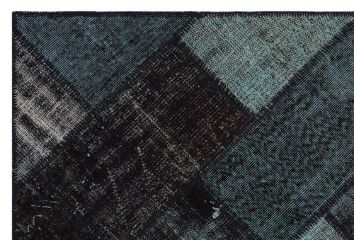 Iskece Siyah Eskitme Yün El Dokuma Halısı 120 x 180 Apex Unique