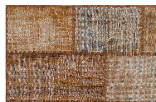 Iskece Kahverengi Eskitme Yün El Dokuma Halısı 120 x 180 Apex Unique