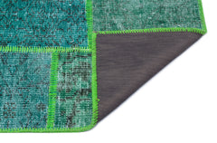 Iskece Yeşil Eskitme Yün El Dokuma Halısı 120 x 180 Apex Unique
