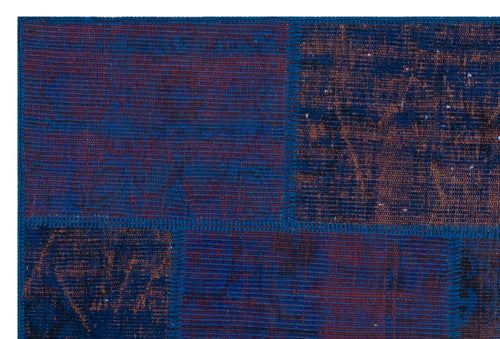 Iskece Mavi Eskitme Yün El Dokuma Halısı 120 x 180 Apex Unique