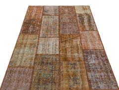 Iskece Kahverengi Eskitme Yün El Dokuma Halısı 120 x 180 Apex Unique