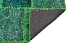 Iskece Yeşil Eskitme Yün El Dokuma Halısı 160 x 230 Apex Unique