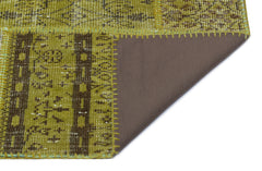 Iskece Yeşil Eskitme Yün El Dokuma Halısı 160 x 230 Apex Unique