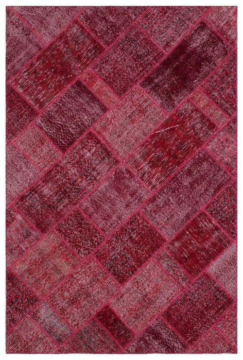 Iskece Kırmızı Eskitme Yün El Dokuma Halısı 160 x 230 Apex Unique