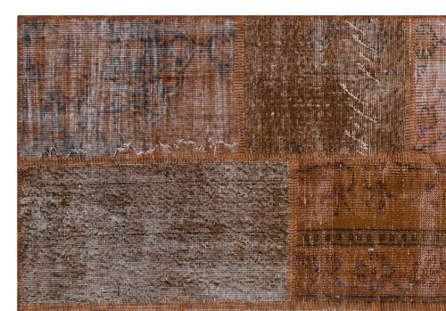 Iskece Kahverengi Eskitme Yün El Dokuma Halısı 160 x 230 Apex Unique