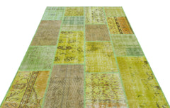 Iskece Yeşil Eskitme Yün El Dokuma Halısı 160 x 230 Apex Unique