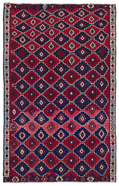 Kavala Kırmızı Klasik Yün El Dokuma Halısı 129 x 210 Apex Unique