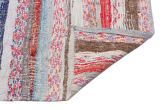 Girit Bej Çizgili Yün El Dokuma Halısı 143 x 354 Apex Unique