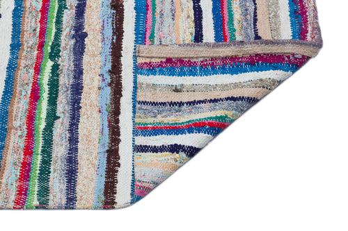 Girit Bej Çizgili Yün El Dokuma Halısı 126 x 350 Apex Unique