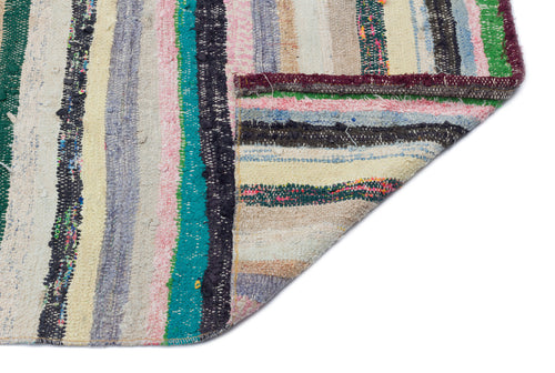 Girit Bej Çizgili Yün El Dokuma Halısı 131 x 340 Apex Unique