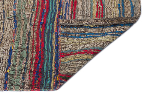 Girit Bej Çizgili Yün El Dokuma Halısı 143 x 340 Apex Unique