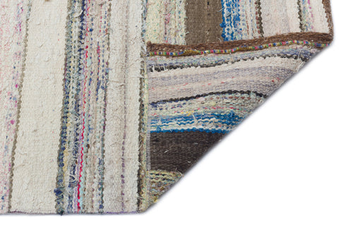 Girit Bej Çizgili Yün El Dokuma Halısı 124 x 376 Apex Unique