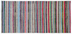 Girit Bej Çizgili Yün El Dokuma Halısı 148 x 305 Apex Unique