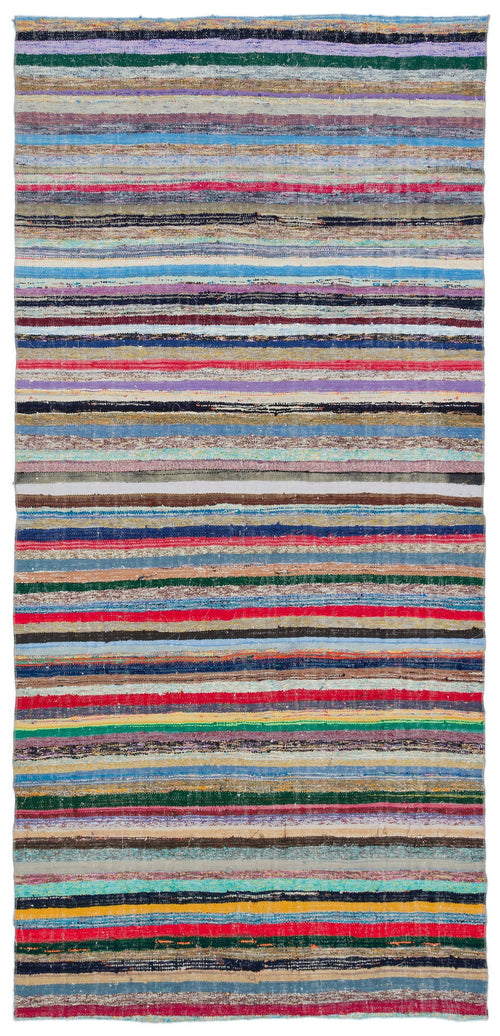 Girit Bej Çizgili Yün El Dokuma Halısı 148 x 305 Apex Unique