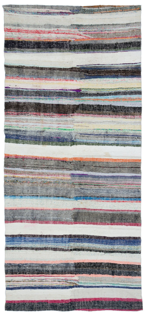 Girit Bej Çizgili Yün El Dokuma Halısı 151 x 330 Apex Unique