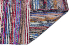 Girit Bej Çizgili Yün El Dokuma Halısı 135 x 332 Apex Unique