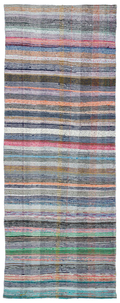 Girit Bej Çizgili Yün El Dokuma Halısı 128 x 335 Apex Unique