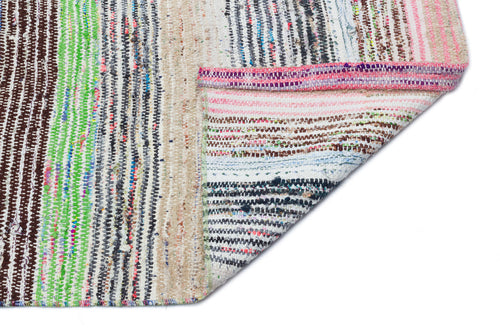 Girit Bej Çizgili Yün El Dokuma Halısı 134 x 340 Apex Unique