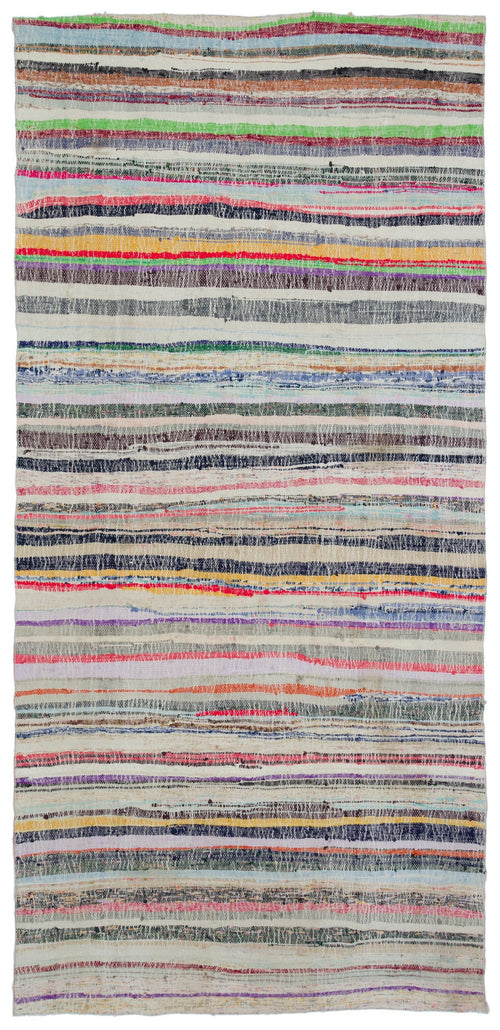 Girit Bej Çizgili Yün El Dokuma Halısı 162 x 330 Apex Unique