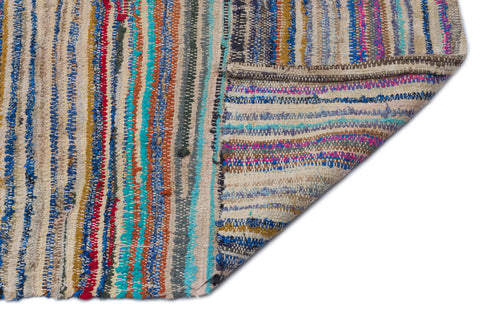 Girit Bej Çizgili Yün El Dokuma Halısı 161 x 343 Apex Unique