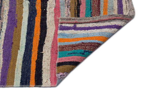 Girit Bej Çizgili Yün El Dokuma Halısı 130 x 340 Apex Unique