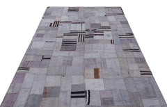 Teselya Mor Patchwork Yün El Dokuma Halısı 162 x 230 Apex Unique