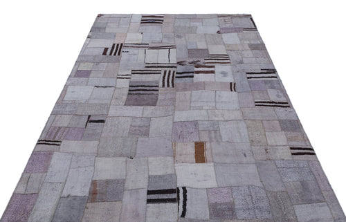 Teselya Mor Patchwork Yün El Dokuma Halısı 162 x 230 Apex Unique