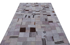 Teselya Mor Patchwork Yün El Dokuma Halısı 160 x 230 Apex Unique