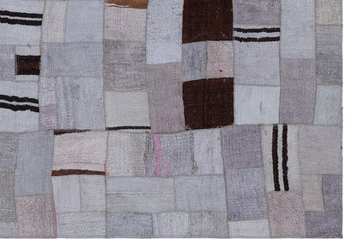 Teselya Mor Patchwork Yün El Dokuma Halısı 160 x 230 Apex Unique