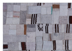 Teselya Mor Patchwork Yün El Dokuma Halısı 160 x 230 Apex Unique