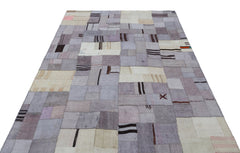 Teselya Mor Patchwork Yün El Dokuma Halısı 160 x 230 Apex Unique