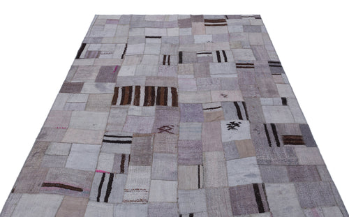 Teselya Mor Patchwork Yün El Dokuma Halısı 160 x 230 Apex Unique