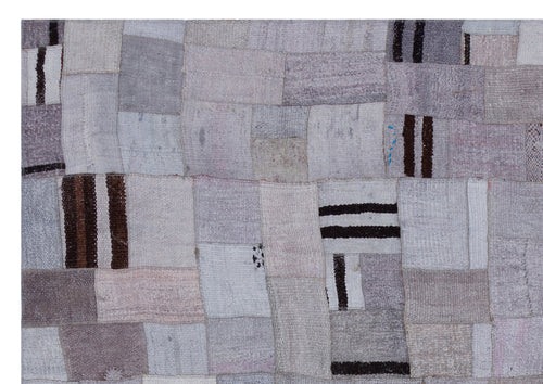 Teselya Mor Patchwork Yün El Dokuma Halısı 160 x 230 Apex Unique