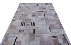 Teselya Mor Patchwork Yün El Dokuma Halısı 162 x 230 Apex Unique