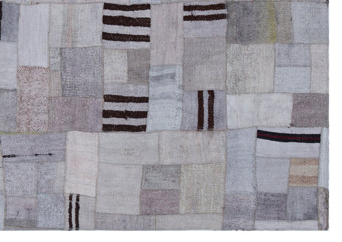 Teselya Mor Patchwork Yün El Dokuma Halısı 162 x 230 Apex Unique