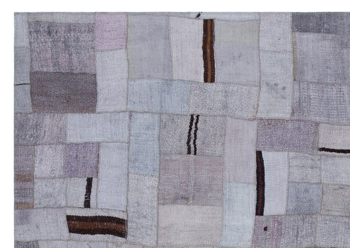 Teselya Mor Patchwork Yün El Dokuma Halısı 162 x 230 Apex Unique