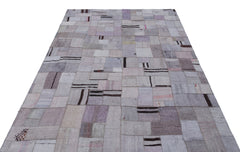 Teselya Mor Patchwork Yün El Dokuma Halısı 162 x 230 Apex Unique