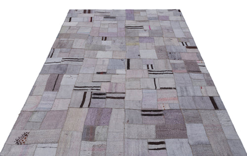 Teselya Mor Patchwork Yün El Dokuma Halısı 162 x 230 Apex Unique