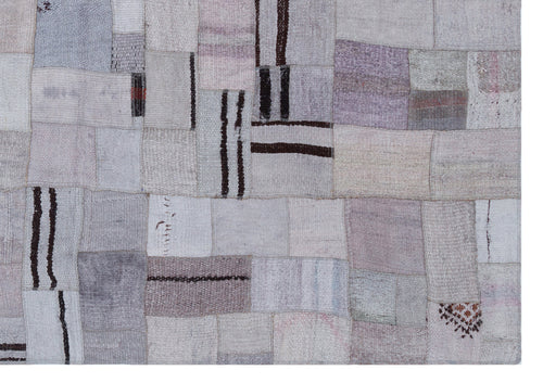 Teselya Mor Patchwork Yün El Dokuma Halısı 162 x 230 Apex Unique