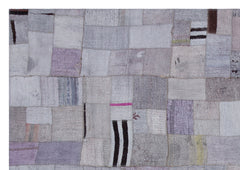 Teselya Mor Patchwork Yün El Dokuma Halısı 162 x 230 Apex Unique